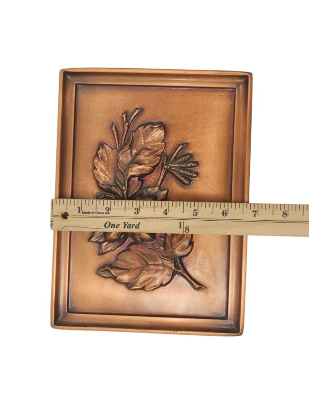 Albert Gilles Leaf Acorn Copper Wall Plaque Embossed Repousse Vintage Hanging - Picture 13 of 13